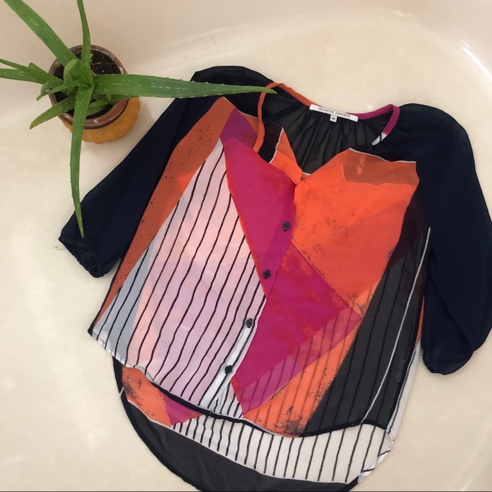 Collective Collections Unique Button Down Blouse - image 1